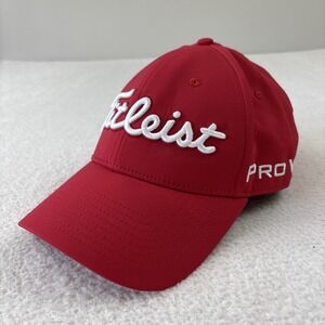 TITLEIST Tour Performance Golf Hat Red/White Adjustable Strapback FJ Pro V1 Cap